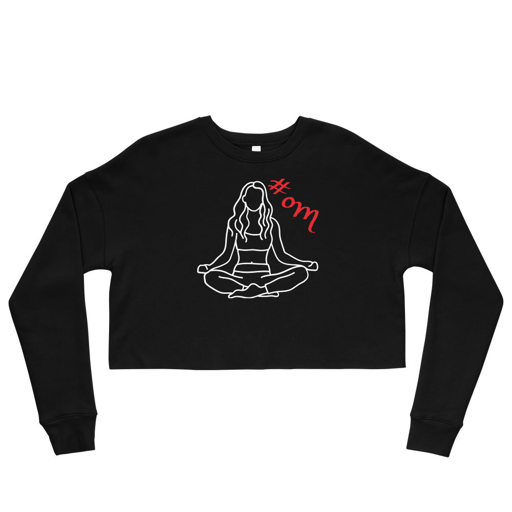 om-hashtag-art-cropped-sweatshirt-wickedyo-yogalover-womens-cropped-sweatshirt-black 2